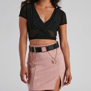 Edgy-Glam Butterfly Charm Belt