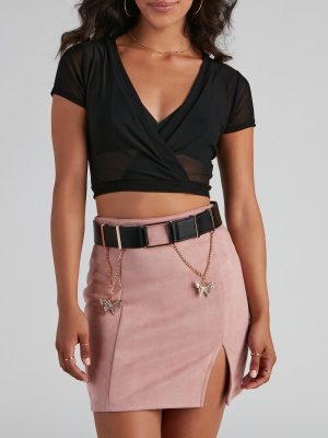 Edgy-Glam Butterfly Charm Belt