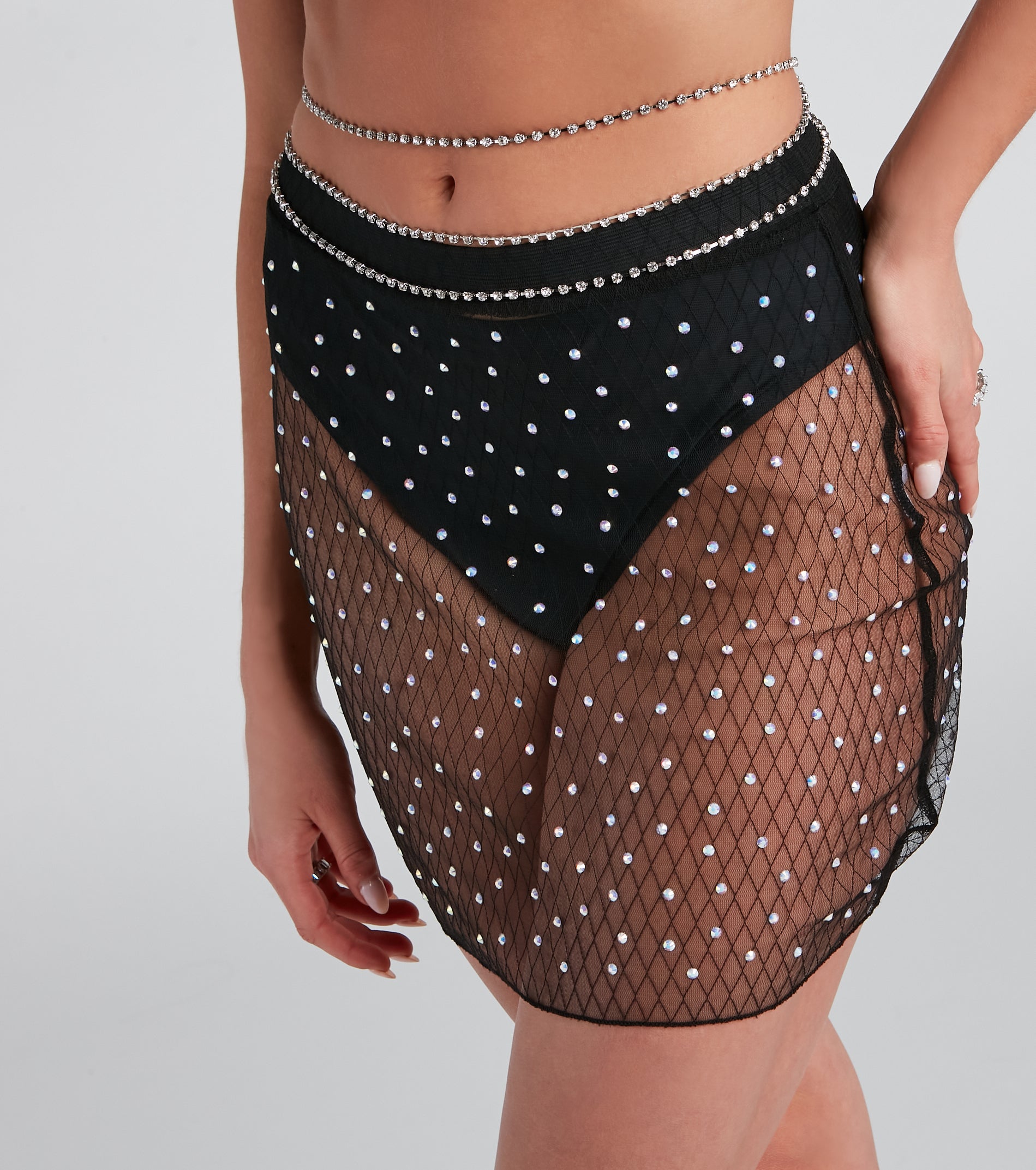Glam It Up Rhinestone Belly Chain - Image 3
