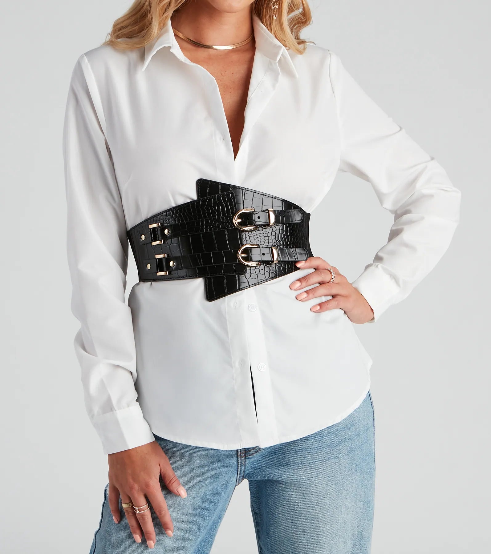 Style Secured Faux Leather Corset Belt - Image 6