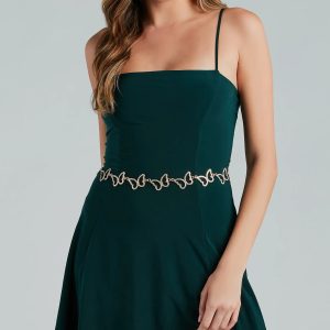 Time To Flutter Rhinestone Butterfly Chain Belt