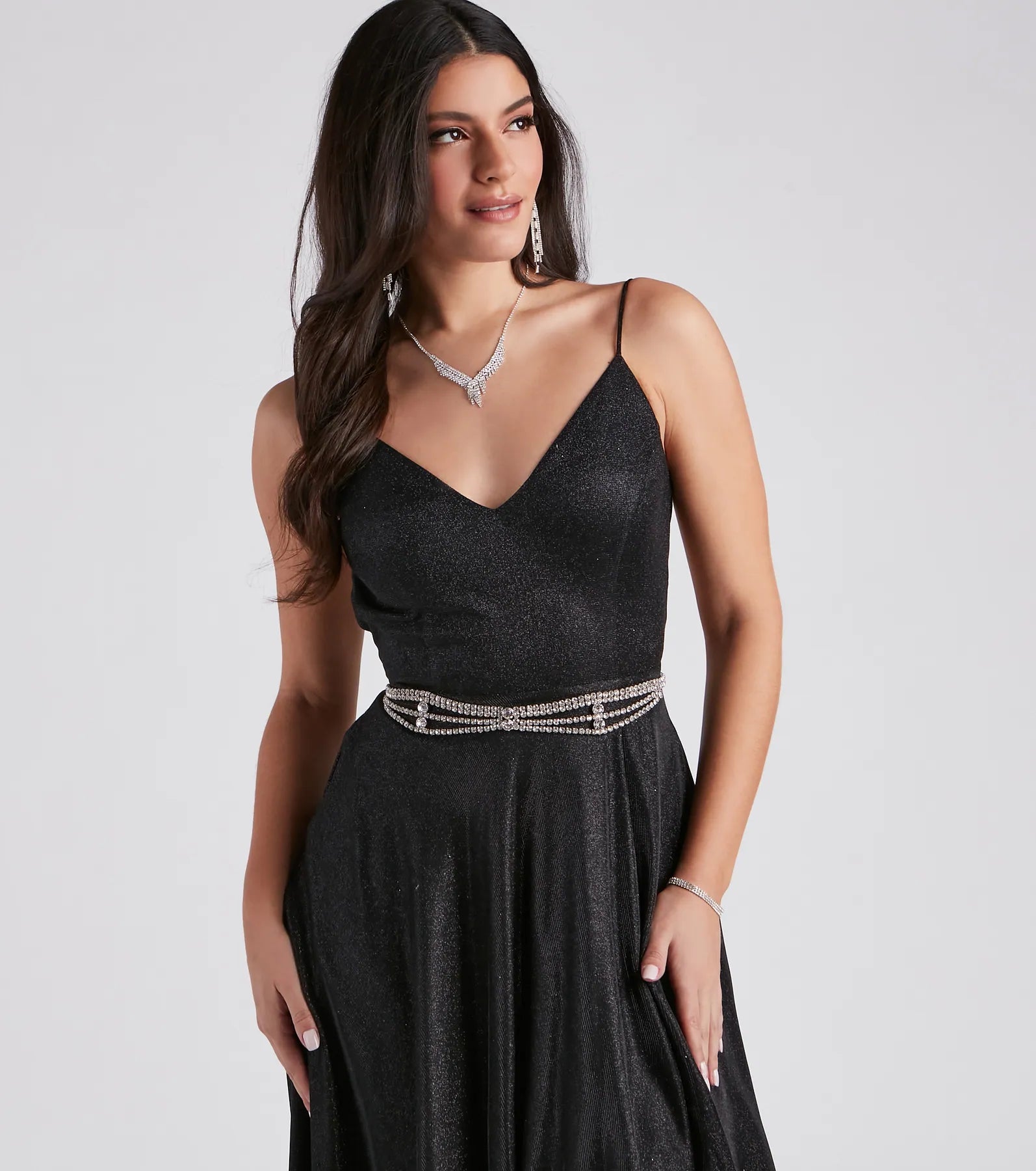 Major Bling Rhinestone Chain Belt - Image 2