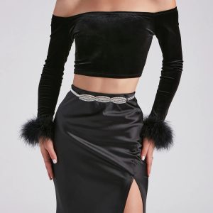 Here For Sparkle Faux Pearl Rhinestone Belt