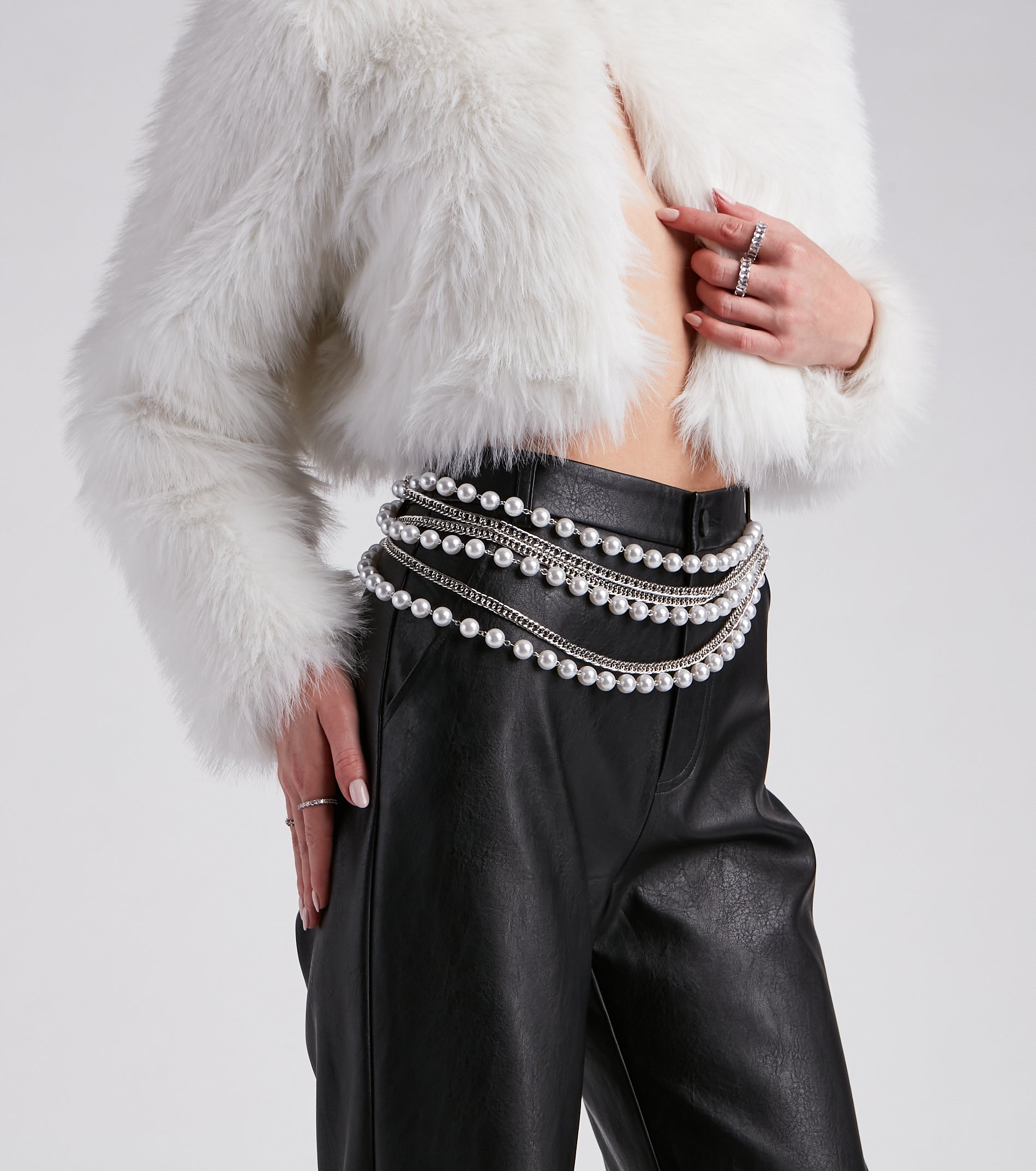 Flawless Serves Faux Pearl Layered Belt - Image 2