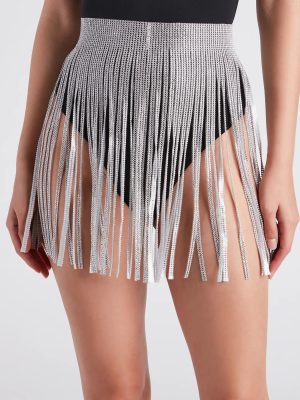 Festival Glam Rhinestone Fringe Belt