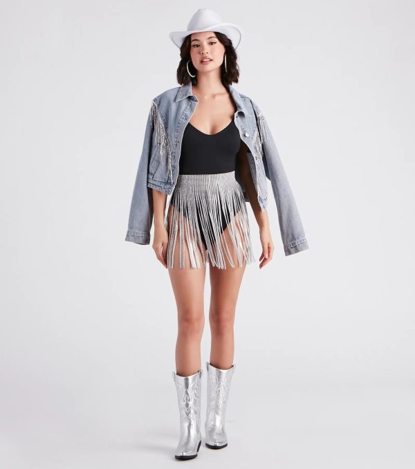 Festival Glam Rhinestone Fringe Belt - Image 2