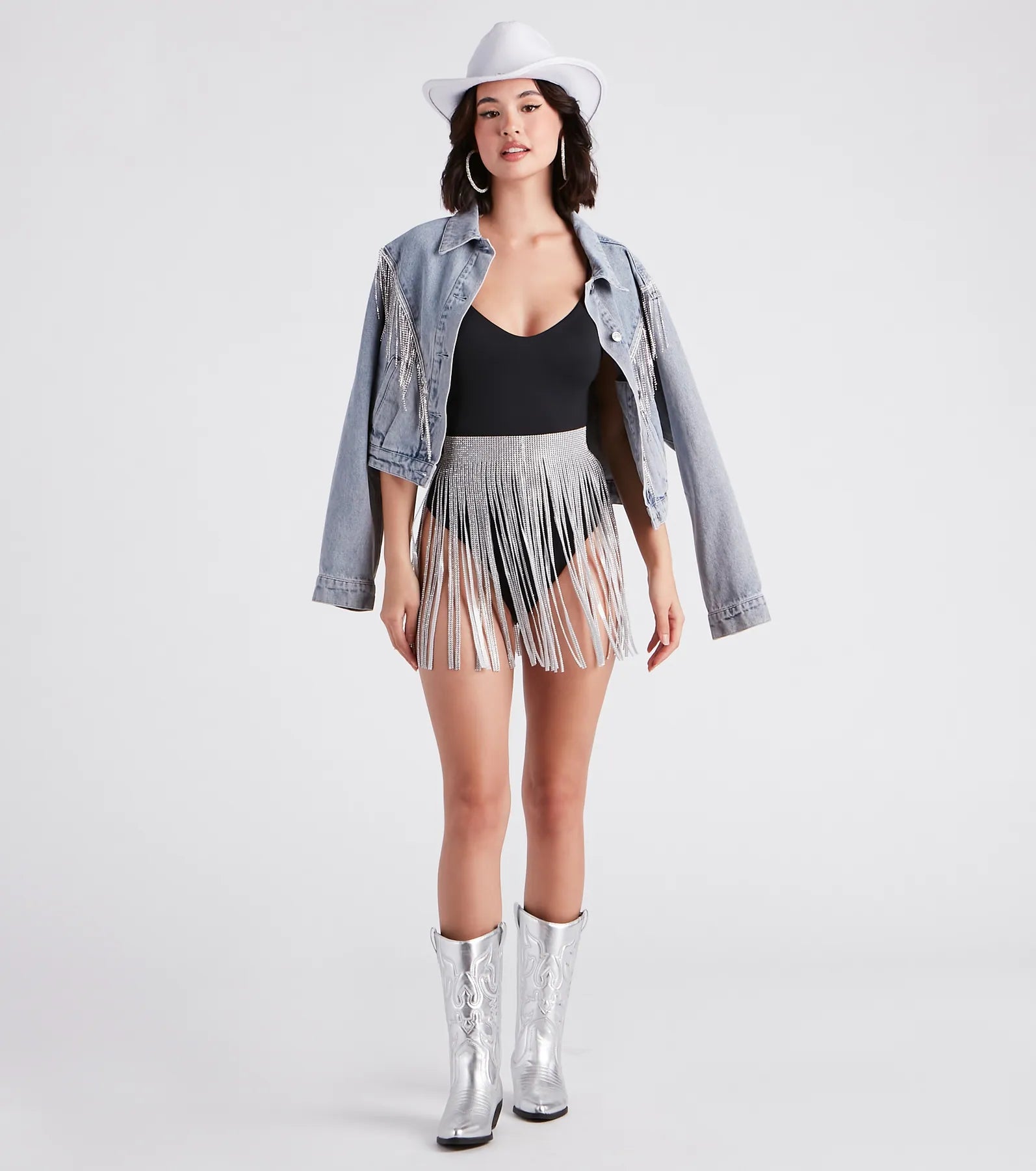 Festival Glam Rhinestone Fringe Belt - Image 2