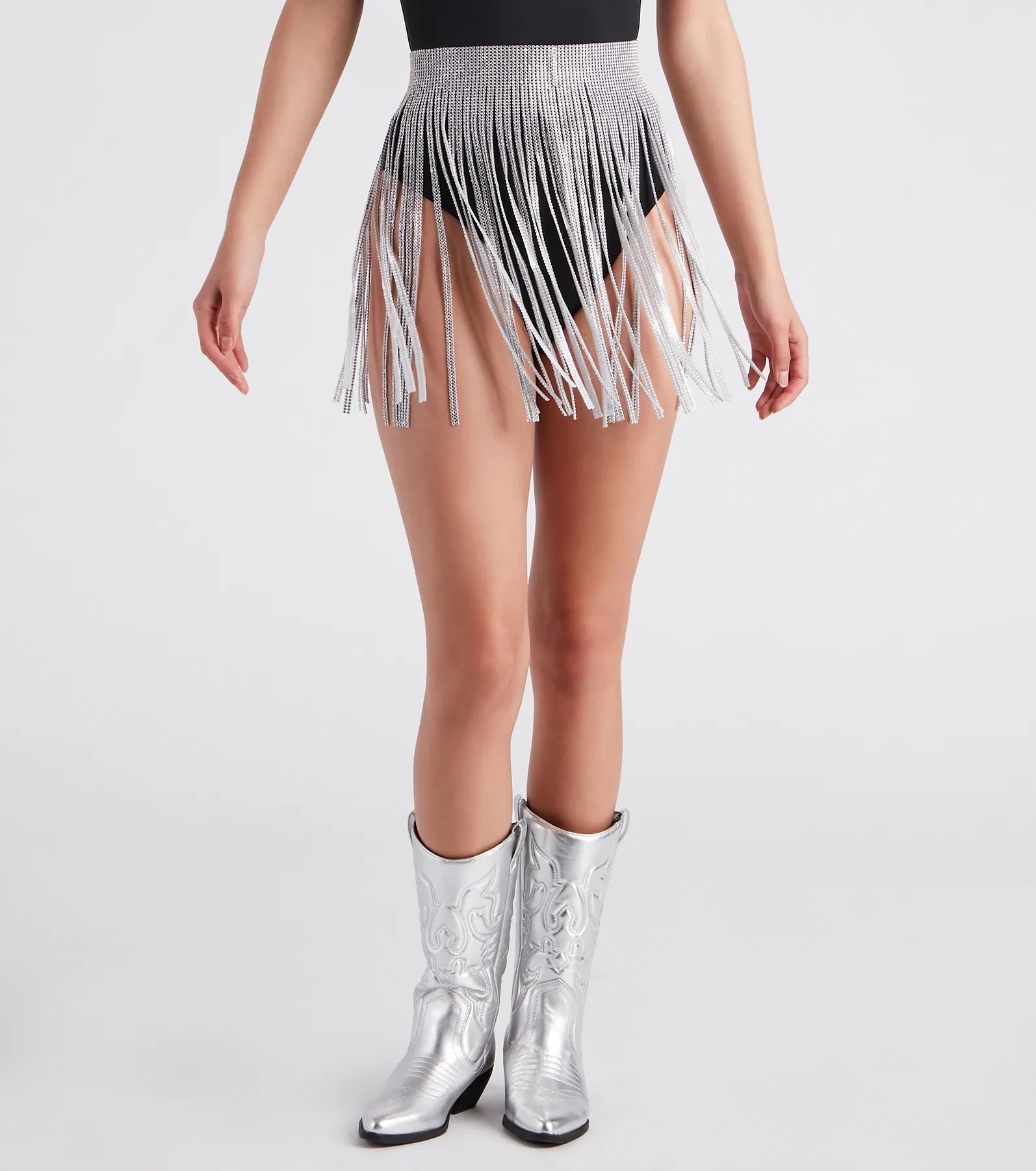 Festival Glam Rhinestone Fringe Belt - Image 3