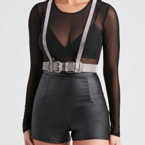 Glam Alert Rhinestone Harness Belt