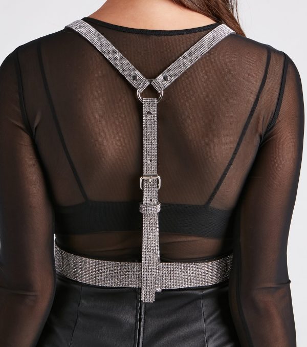 Glam Alert Rhinestone Harness Belt - Image 3
