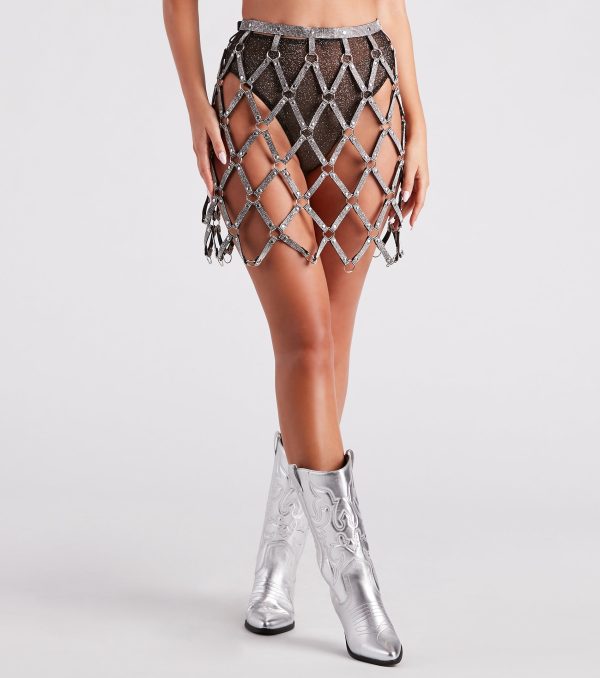 Bold Glam Rhinestone Harness Belt - Image 2
