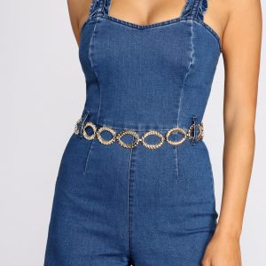Sleek Western-Style Oval Chain Belt