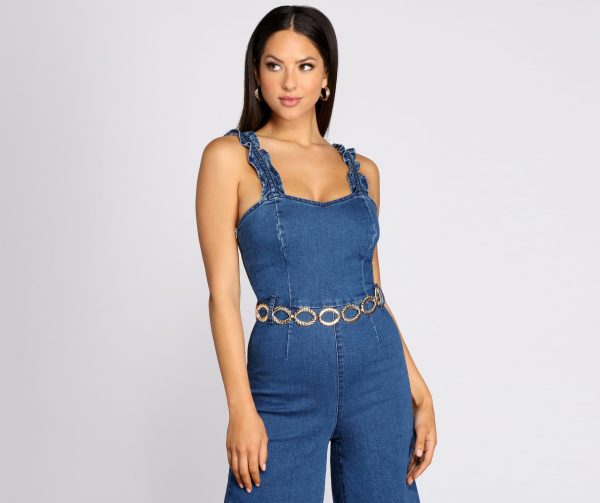 Sleek Western-Style Oval Chain Belt - Image 2