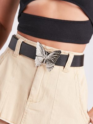 Fab Style Butterfly Buckle Faux Leather Belt