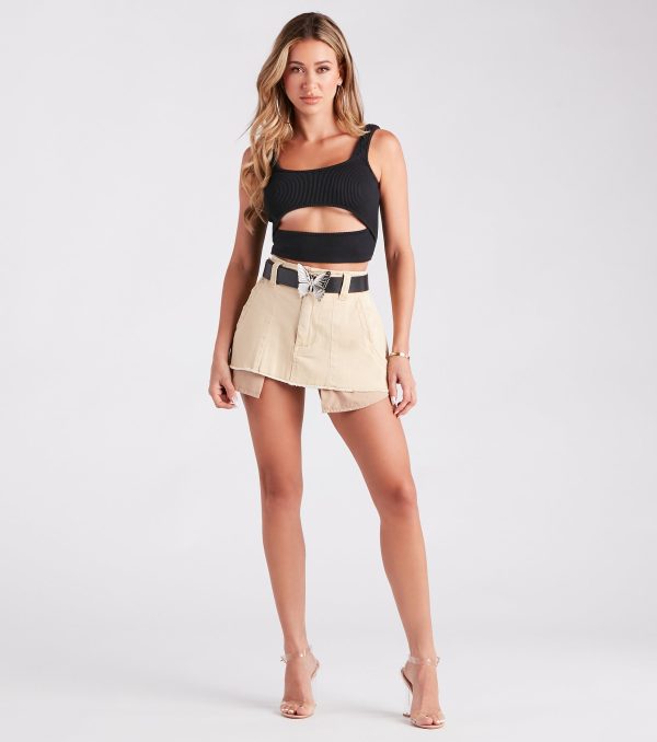 Fab Style Butterfly Buckle Faux Leather Belt - Image 2