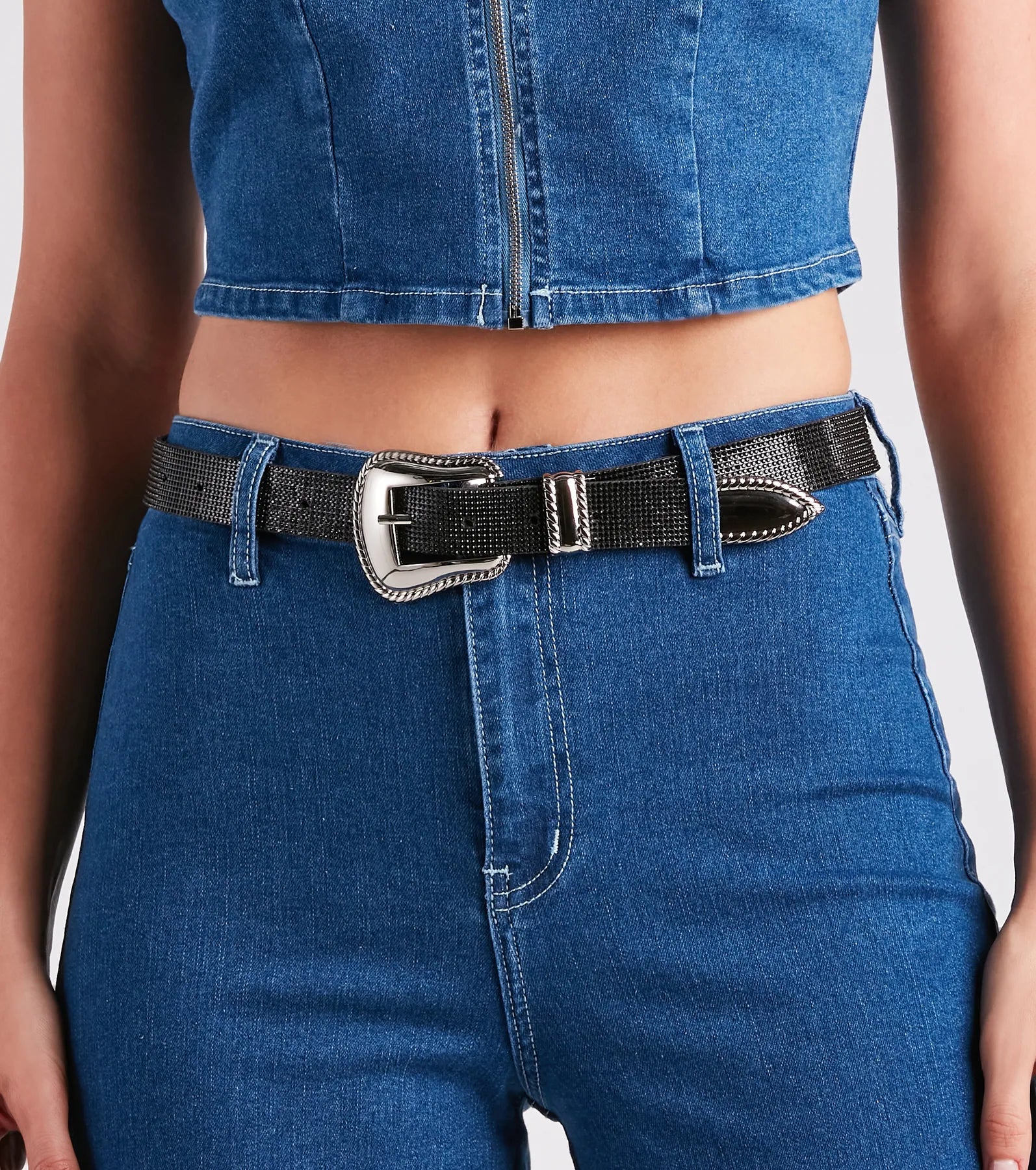 Trendy Western Glam Rhinestone Belt - Image 3