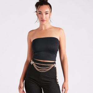 Dreamy Allure Rhinestone Butterfly Chain Belt