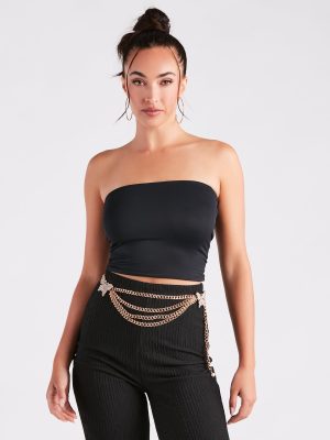 Dreamy Allure Rhinestone Butterfly Chain Belt