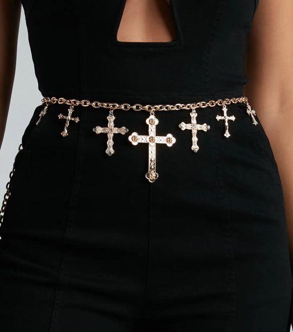 Bold And Glamorous Cross Charm Chain Belt - Image 3
