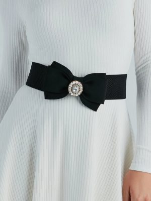 Glam Perfection Rhinestone Bow Stretch Belt