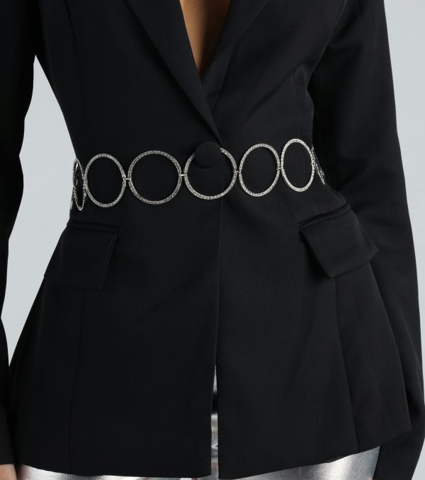 Trendy Glitz Rhinestone O-Ring Chain Belt - Image 5