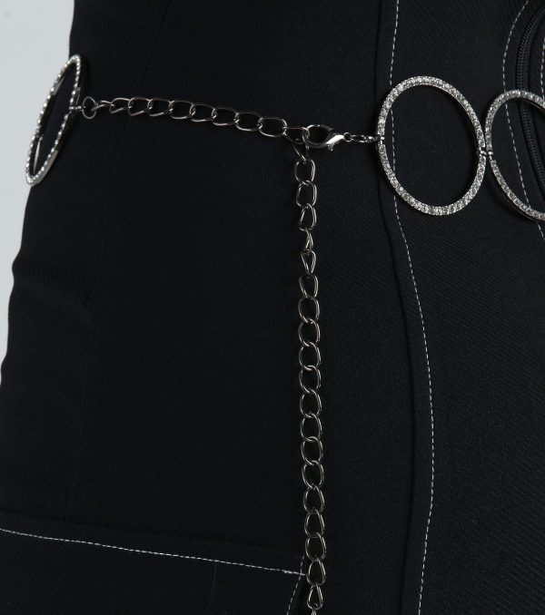 Trendy Glitz Rhinestone O-Ring Chain Belt - Image 9