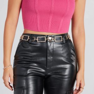 Amp Up The Glam Rhinestone Chain Belt