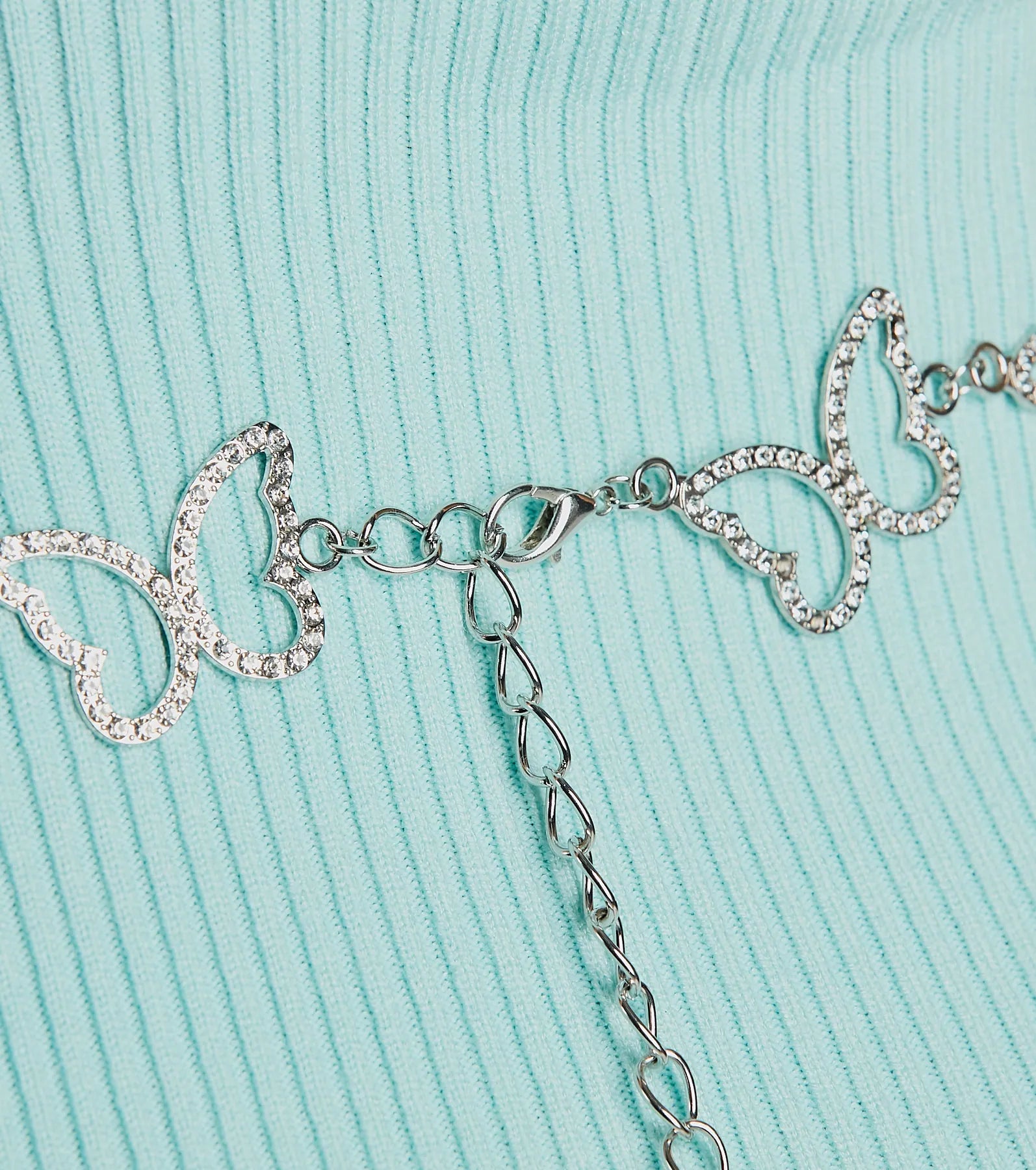 Time To Flutter Rhinestone Butterfly Chain Belt - Image 6