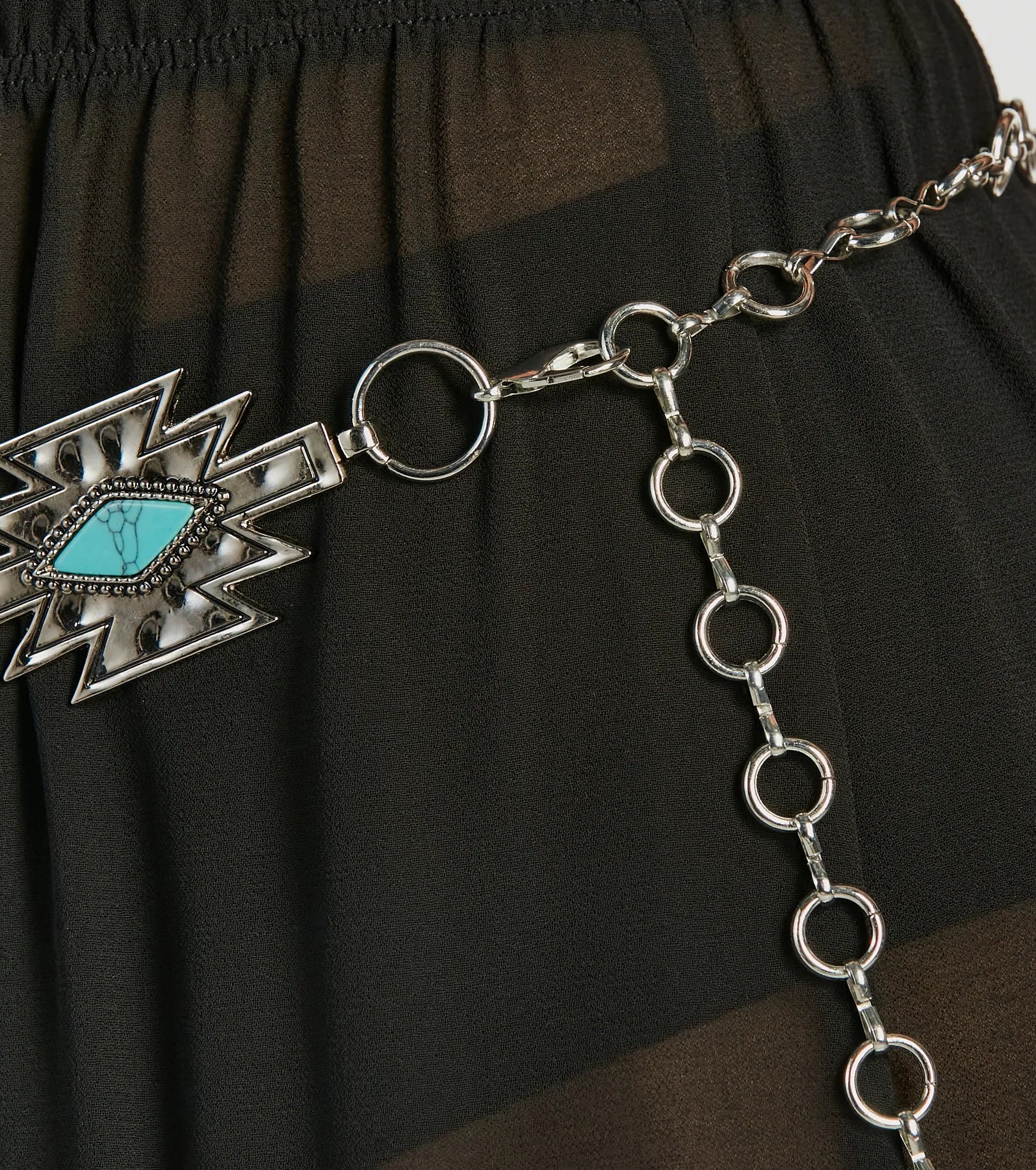 Boho-Chic Turquoise Accent Chain Belt - Image 3