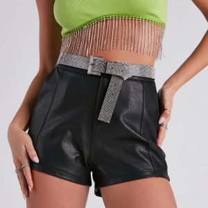 Glam Rhinestone Square Buckle Belt