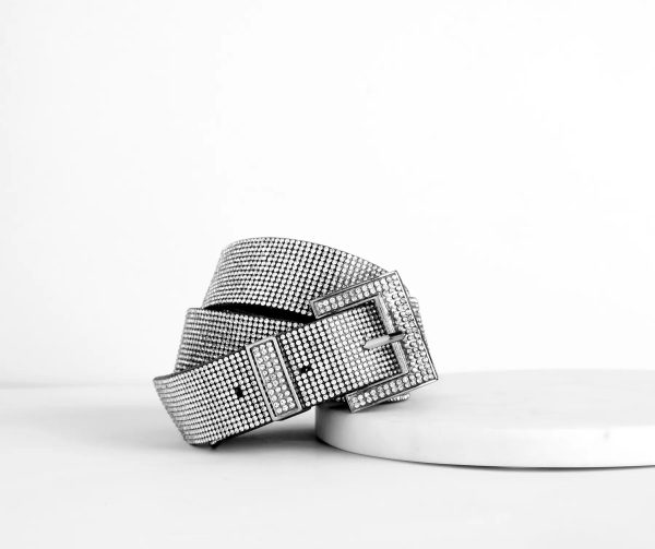 Glam Rhinestone Square Buckle Belt - Image 3