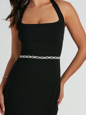 Chic Glamour Rhinestone Teardrop Chain Belt