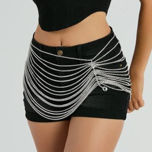 Season To Outshine Rhinestone Skirt Belt