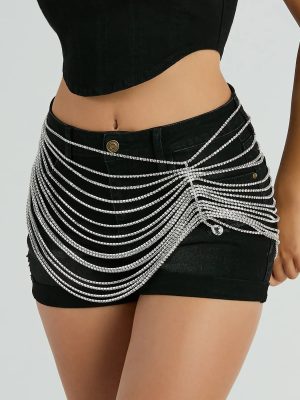 Season To Outshine Rhinestone Skirt Belt