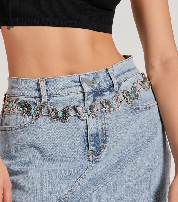 Western Chic Butterfly Chain Belt - Image 2