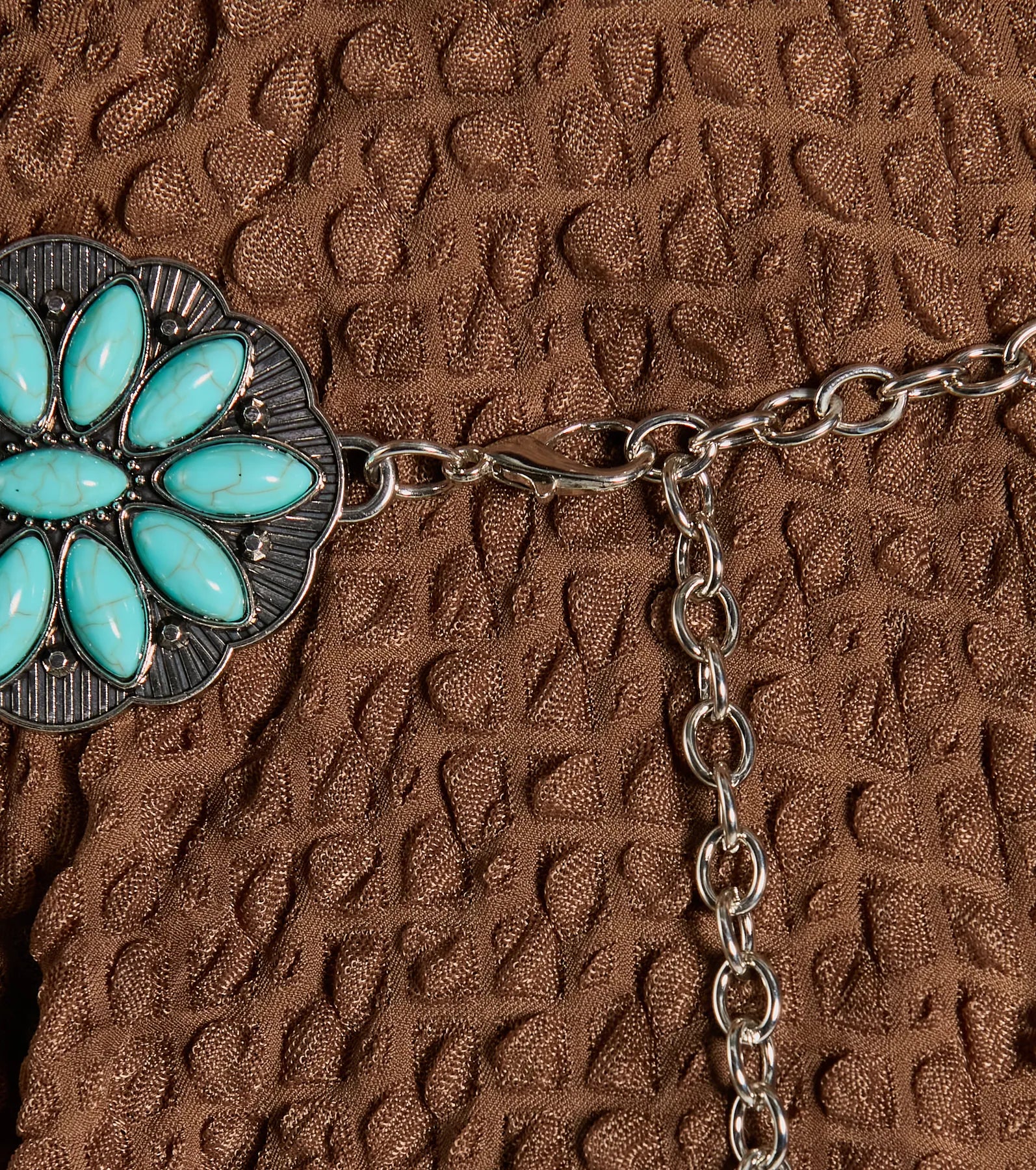 Land And Sea Flower Stone Concho Belt - Image 3
