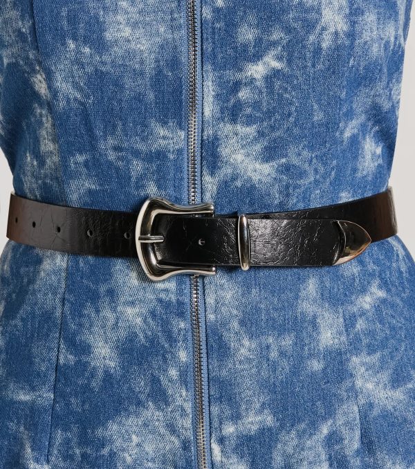 Sleek Faux Leather Western Belt - Image 2