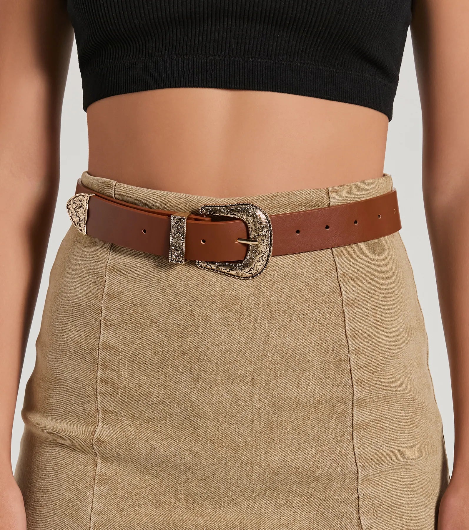 Home On The Range Faux Leather Western Belt - Image 2