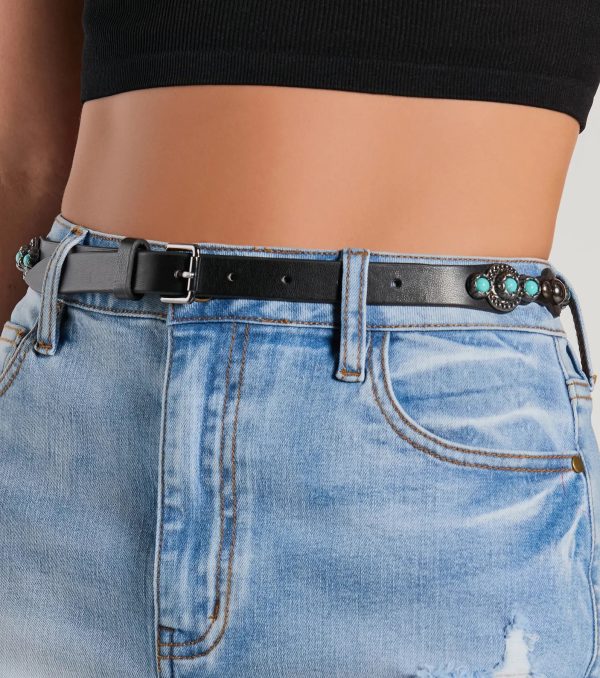 Trip To The West Stone Faux Leather Western Belt - Image 2