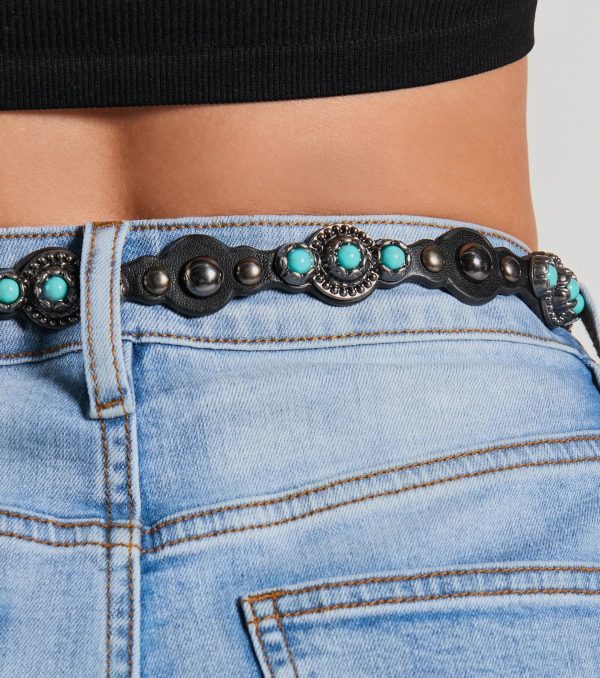 Trip To The West Stone Faux Leather Western Belt - Image 3
