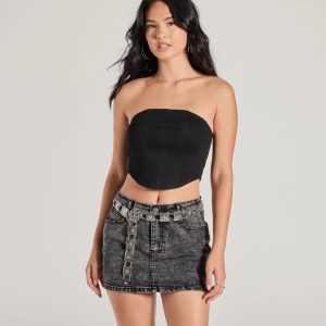 Western Attitude Etched Square Chain Belt
