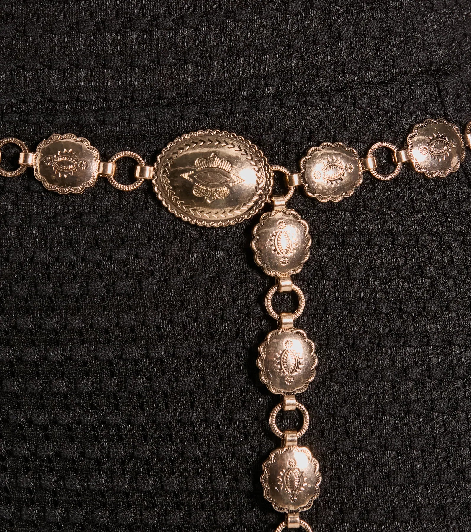 Golden Sunset Long Concho Chain Belt - Image 2