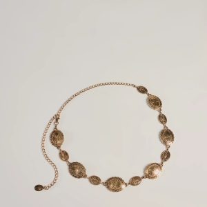 Rustic Charm Concho Oval Metal Chain Belt