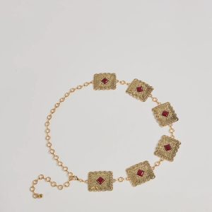 Western Vibes Colored Stone Chain Belt