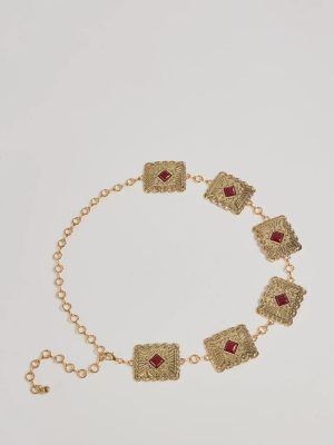 Western Vibes Colored Stone Chain Belt