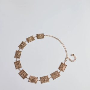 Boho Vibe Etched Concho Chain Belt