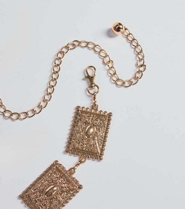 Boho Vibe Etched Concho Chain Belt - Image 2