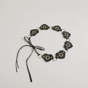 So Loved Faux Leather Heart Medallion Belt