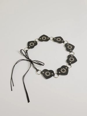 So Loved Faux Leather Heart Medallion Belt