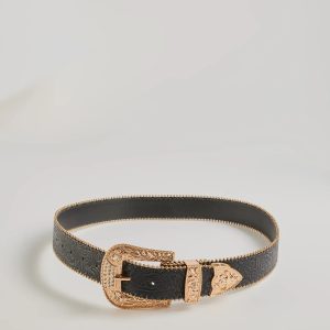 Country Chic Western Embossed Faux Leather Belt